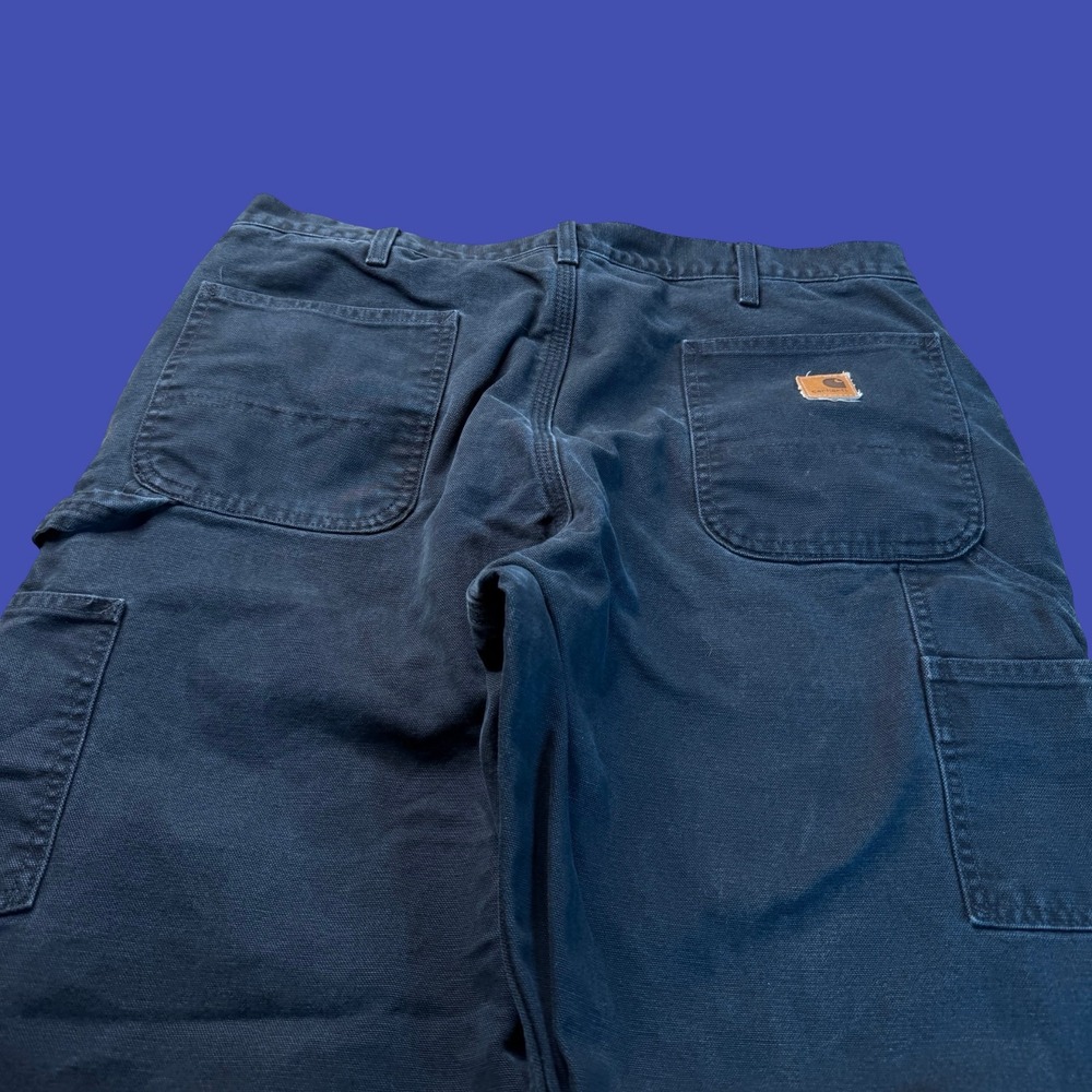 Carhartt B111 Pants Black Duck Canvas Dungaree Flannel Lined Carpenter 36x30